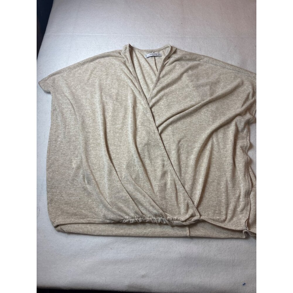 Mango Suit Beige Wrap Top s